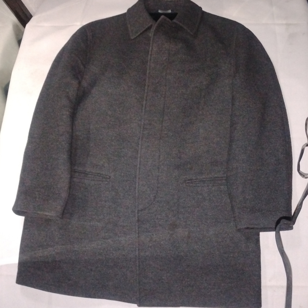 Brooks Brothers Vtg Wool Angora Topcoat 42R Charcoal Grey Overcoat Suit Jacket - Picture 2 of 16